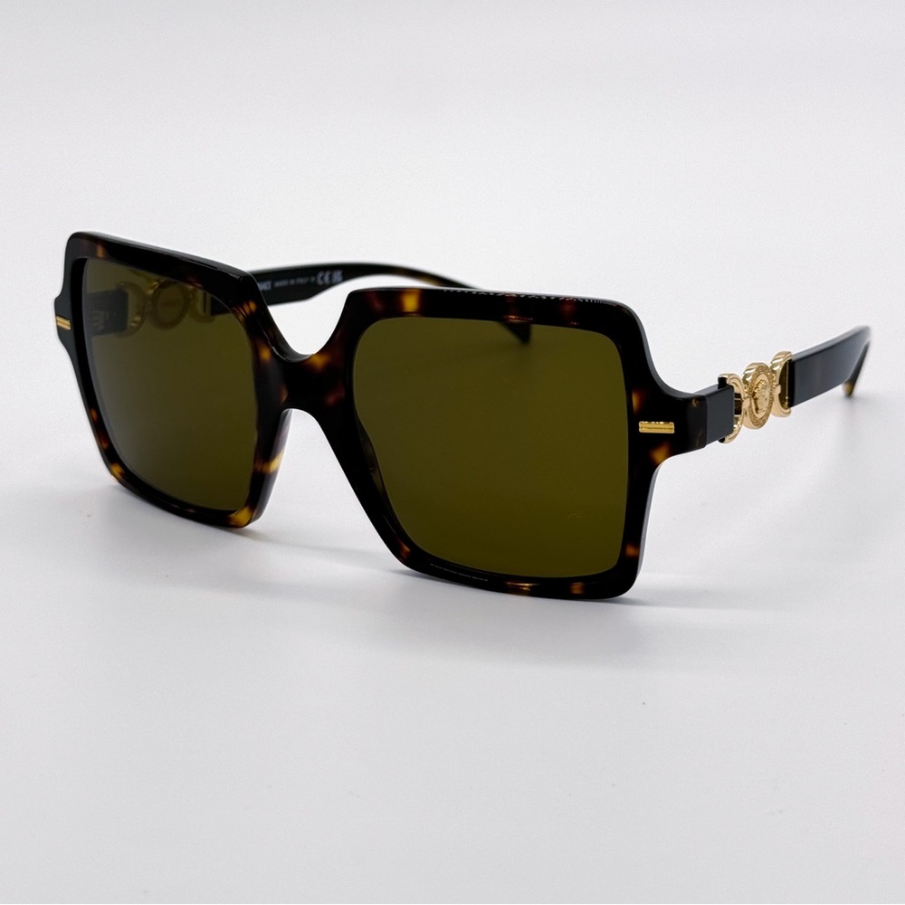 NEW VERSACE VE4441 10873 SQUARE BROWN GREEN MOD 4441 108/73 WOMEN SUNGLASSES - Picture 4 of 11